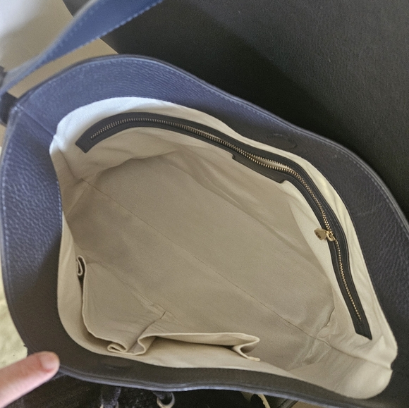 Aspinal of London Leather Shoulder Bag Navy LIKE NEW W/ DUSTBAG - Picture 3 of 14